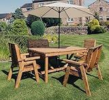 Churnet Valley PATIO SET, WOODEN GARDEN TABLE & CHAIRS, SITS 6