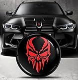 Biomar Labs Front Hood Trunk Tuning Badge 82 mm Compatible with BMW Emblem 51148132375 Skull Black Red EO 35