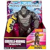MonsterVerse Godzilla x Kong Official Giant Kong Roll N Battle Figure – 11-Inch Movie-Accurate King of Skull Island Toy with Wheel & Turnable Torso – Action Figure for Kids & Collectors – Ages 4+