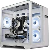 ionz Gaming PC - Desktop Computer, Ryzen 7 5800X, NVIDIA RTX 5060 Ti, 16GB RAM, 1TB NVMe SSD, 600W 80+ PSU, WiFi, Windows 11, White | Curve LCD Screen