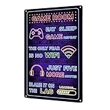 Bdfgh Funny Gamer Neon Sign, Gaming Poster Gifts for Boys, Gaming Wall Game Decor Accessories, Gamer Gifts Merchandise Bedroom Gaming Accessories Presents for Teenage Men Women
