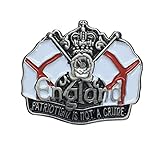 ENGLAND LAPEL BADGE "PATRIOTISM IS NOT A CRIME" IN ANTIQUE NICKEL - Patriotic Pin Badge, UK Seller