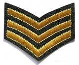 Fat-catz-copy-catz Gold Sergeant Stripes Patch Badge Fancy Dress Applique