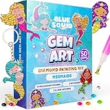Blue Squid Diamond Art for Kids – Mermaid - Fun & Easy DIY 5D Gem Art Kits Kids Gift Set for Gem Keychains, Stickers, Sun Catchers - Diamond Painting for Kid Girls, Boys Ages 6-12