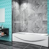 SLINE SANITARY New Aica 800x1400mm 180% Pivot Shower Bath Screen Overbath Door Panel Walk in