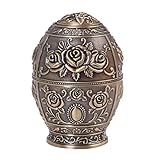 XINRUI Cocktail Sticks Push Toothpick Holder Bronze Copper Vintage Style Egg Shape Toothpick Jar for Home Cafe Restaurant Use