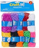 Baker Ross AG238 Coloured Wool Value Pack — Creative Kids' Arts and Craft Supplies to Decorate Cards, Collage and Projects (Pack of 10), Assorted, 10g