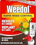 Weedol Rapid Weed Control Concentrate 6 Tubes & 12 Tubes – Fast-Acting Weed Killer for Gardens, Patios, Paths, Driveways, and Flower Beds – Convenient Pre-Measured Tubes (6 Tubes)