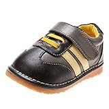 Little Blue Lamb Boys' Whistle Shoes Grey with Yellow Stripes Grey Size: 21 EU