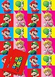 Official Super Mario Gift Wrap - 2 Sheets, 2 Tags for Presents, Officially Licensed
