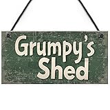 Red Ocean Shed Signs Grumpy's Shed House Door Plaque Garden SummerHouse Sign Gifts For Dad