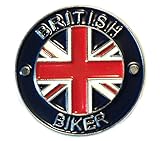 Metal Enamel Pin Badge Brooch British Biker Motorcycle Union Jack Circle