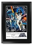 HWC Trading A3 FR Star Wars a New Hope Movie Poster Cast Signed Gift Printed Autograph Film Mark Hamill Harrison Ford Carrie Fisher Alec Guinness George Lucas Gifts Print Photo Picture Display