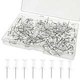 Smukdoo Push Pin,100 PCS Plastic Thumb Tacks Clear Push Pins Drawing Pins Map Pin for Pinboard,Bulletin Board (Transparent)