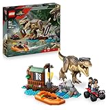 LEGO Jurassic World T. rex River Escape - Interactive Dinosaur Toy - incl. a Dino Figure, Boat Toy, ATV & 2 Minifigures - Gift for 5+ Year Old Boys & Girls - 76975