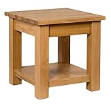 Hallowood Furniture Waverly Oak Lamp Table with Shelf, Solid Wooden Occasional, Small Oak Side Table for Living Room or Bedside, Plant Stand for Small Spaces