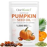 300PCS Pumpkins Seed Oil Capsules,Pumpkin&Seed Oil 2 in 1 for Hair Growth, Cold Pressed, Supports Hair, Heart, Skin Supplement,Pumpkins Seed Extract Powder,PumpkinSeed Herbal Supplement