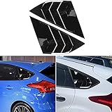 MARCHFA Rear Side Window Louvers Compatible for Focus ST RS MK3 Hatchback 2012-2018 Louver Accessories (Bright Black)