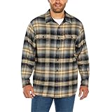 Orvis Men’s Spread Collar Flannel Shirt, Black, Medium
