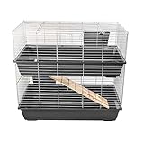 KCT Double Level 100cm Indoor Cage Pet Animal Rabbit Guinea Pig Hutch - Dark Grey