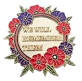1/2 pc 2025 Purple Red Poppy Pin Badge Brooch Remembrance Day Pin Badges We Will Remember Them Veterans Animals Memorial WW1 (1pc)