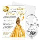HOWAF Prom Gifts for Girls Daughter, Prom 2025 Card for Daughter School prom Night Greeting Card Graduation Card with Envelope Keyring Keychain daughter Graduation Gifts for Her
