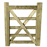Ruby Timber Diamond Braced 5 Bar Field Farm Gate - Choose Size - Larch (5FT)