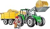 Playmobil 9317 Tractor with Trailer Playset, Multicoloured