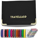 HITHIKA - New Leather Oyster Travel Card Bus Pass Holder Wallet Rail Card Cover CASE (Black)