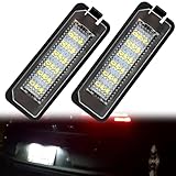 dunxunn LED Rear Licence Plate Lights Compatible with VW Golf GTI R R32 Mk5 Mk6 Mk7 Passat B6 B7 B8, Replacement for SEAT FR Ibiza Mk5 6J Leon Mk2 1P Mk3 5F Altea Canbus White Number Plate Bulbs