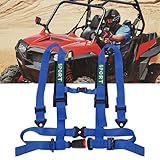 BESTZHEYU 1PC SFI 4 Point Harness with 2 Inch Comfortable Heavy Duty Shoulder Padding with Quick Auto buckle for UTV ATV Sports Car, Racing Car, Car Blue Racing Harness