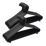 KAPCO Black Plastic Clothes Hangers – 50 Pack Strong Adult Coat Hangers for Wardrobe Organisation, Durable Hanger with Trouser Bar & Hooks, Space Saving, Slim for Clothes Rail & Storage | Bulk Buy