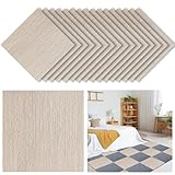 Self Adhesive Carpet Tiles, 16Pcs Anti-Slip Hard Wearing Carpet Squares, Peel and Stick Flooring Tiles Flooring Rugs for Office Living Room Bedroom 30 x 30cm (Khaki)