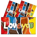 Triple Pack - 3x Love You Novelty Chocolate Bar Wrappers Funny Fathers Mothers Day Husband Wife Birthday Work Secret Santa Gift Prank Fun Friend Present. Pack of 3. (Chocolate Not Included)