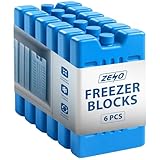 ZENO Freezer Blocks 6 Pack | Reusable Ice Pack | Ice Blocks for Cool Bags, Lunch Box, Travel, Picnic | Maintains Cold Temperature for Hours | Freezer Block for Food & Drink | Leakproof | Ultra Durable