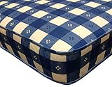 The eXtreme Comfort Quality Kids Budget Spring Mattress 6" Deep Ideal Kids Economy Mattress, Bunk Bed, Cabin Bed Etc Mattress (3ft Single Mattress, Blue Check)
