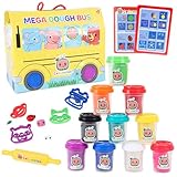 Toyland® Cocomelon Mega Dough Bus Set - Make, Shape & Mix! Includes 10 Pots Of Dough - Cocomelon Toys - Creative Toys
