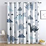 SZLYZM Dinosaur Kid Blackout Curtains, Cartoon Animal Bedroom Curtains & Living Room Curtains 46 x 54 Inch 2 Panels Set, Thermal Eyelet Drapes Decorative Patterned Window Treatments 54 Drop (Gv-&210)