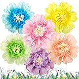 Easy Joy 6PCS Pastel Paper Flowers Decorations 12" Large Spring Tissue Flower Decorations Colourful Giant Fiesta Paper Flowers for Wall Weeding Birthday Nursery Garden Carnival Party Backdrop Decor