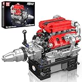 Mould King 10204 V8 Engine Building Toy - Build Your Own V8 Engine Kit That Runs, 8-Cylinder Petrol V8 Car Engine Model Building Kit for Kids/Teens 10+ Years (750 PCS)