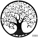 Black Metal Wall Art Decorations, Minimalist Aesthetic Tree of Life Wire Wall Decor Sculptures Hanging Ornaments for Living Room Bedroom Kitchen Bathroom Hallway Decorations(Tree)