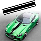 Car Hood Stripe Sticker Auto Racing Body Side Stripe Decal, Car Body Vinyl Racing Stripe Pinstripe Decal Stickers, Modified Stripe Decal Decoration for Car, Sports Racing Stripe Stickers Black