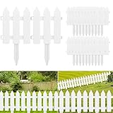 ELECLAND 22-Piece Plastic Fence Set - White Garden Picket Fence Edgings for Lawn, Flowerbeds, Plant Borders & Decorative Yard
