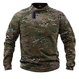 ZAPT Tactical Fleece Jacket Military Polartec Thermal Pro Thick Warm Tech Fleece, Camo, L