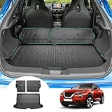 [Pack of 3] GAFAT Compatible with Nissan Juke F16 2020-2024 2025 (Petrol) Boot Mat + Rear Seat Protection Pad Mats, Easy to Fold, TPE All Weather Boot Liner Original 3D Scan, Juke F16 Accessories