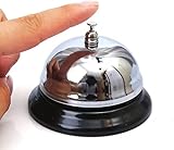 Counter Bell Reception Call Bells Chrome Kitchen Bell Service for the Porter Restaurant Bar Hotel Shop, School, Hospital, Pet Training,Attention Ringer Waiter Servant Service (deco)