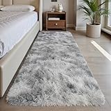 Sour Lemon Rugs Living Room 60x120cm, Grey Runner rug for Bedroom, Washable Anti Slip Fluffy Rug Shaggy Soft Modern Floor Carpets Mat Beside Rugs for Kids Hallway Living Room