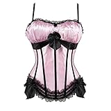 Grebrafan Womens Vintage Padded Cup Straps Tank Bustier Corsets (UK(8-10) M, Pink)