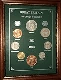 Framed 1964 British Coin Gift Set (Vintage 61st Birthday Year of Birth or Wedding Anniversary Present)