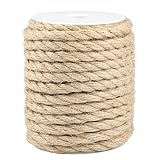 G2PLUS 10MM Thick Jute Hemp Rope, 15M Natural Jute String Twine, Craft Rope for DIY Cat Scratcher, Gardening Bundling Craft Decoration